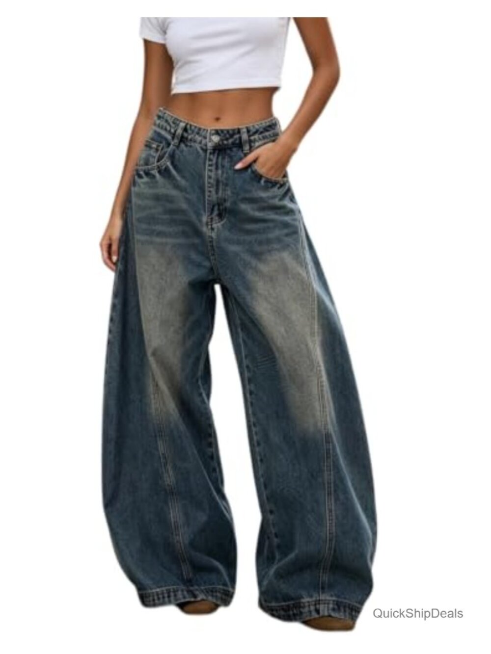 Baggy Jeans Vintage Oversized Flared Denim Pants Relaxed Fit Y2K Streetwear